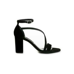 Sandale piele toc gros Negru Evening imagine