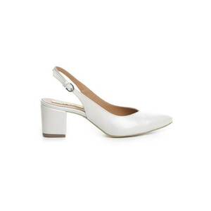 Pantofi mireasa cu toc gros piele Ivoire Kate imagine