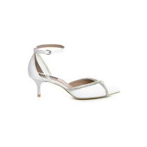 Pantofi Stiletto Piele Naturala Alb Rihanna - Marimea imagine