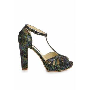 Sandale cu platforma piele naturala Rendez Vous Verde imagine