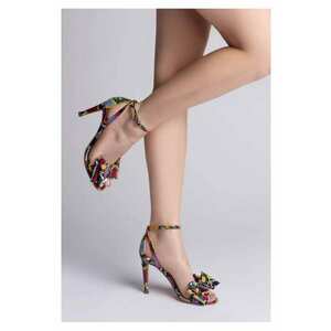 Sandale dama Piele Naturala Multicolor Bow imagine