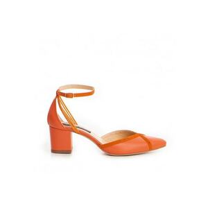 Pantofi Stiletto Piele Naturala Portocaliu Rihanna imagine