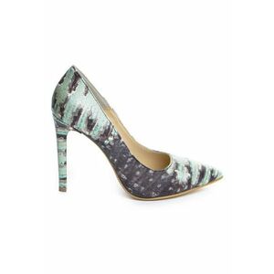 Pantofi stiletto piele naturala Clasic Verde Patinat imagine