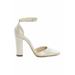 Pantofi mireasa piele naturala Ivoire Urban Block Pumps imagine