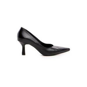 Pantofi stiletto piele naturala Negru Aven imagine