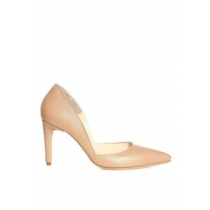 Pantofi stiletto piele naturala Nude Cappuccino imagine