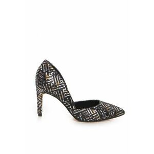Pantofi stiletto piele naturala Negru Aztec imagine