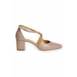 Pantofi cu toc gros piele Grej Mary imagine