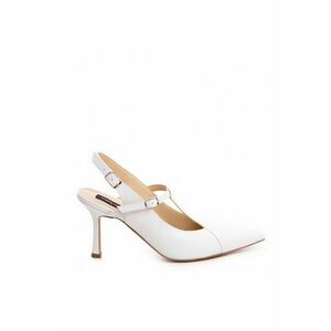 Pantofi stiletto piele naturala Alb Donna imagine