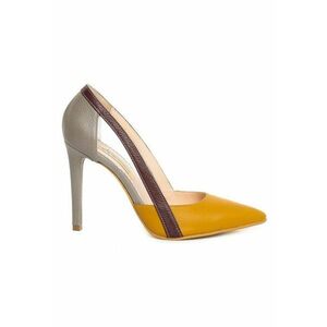 Pantofi stiletto piele naturala Galben Transparent imagine