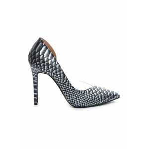 Pantofi stiletto piele naturala Negru Leila imagine