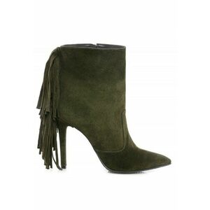 Botine dama Piele Naturala Fringe Khaki imagine