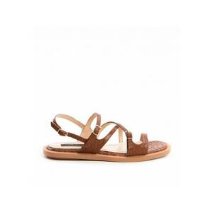 Sandale dama piele fara toc Camel Bari imagine