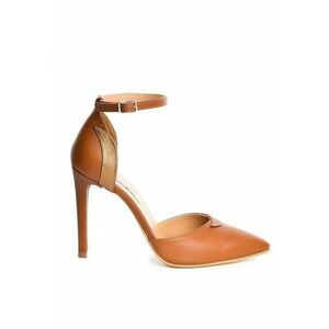Pantofi stiletto piele naturala Camel Luna imagine