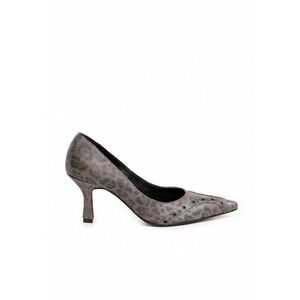 Pantofi stiletto piele naturala Gri Doja imagine