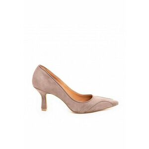 Pantofi stiletto piele naturala Grej Doja imagine