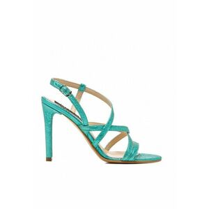 Sandale dama piele naturala Eden High Heels Turquoise imagine