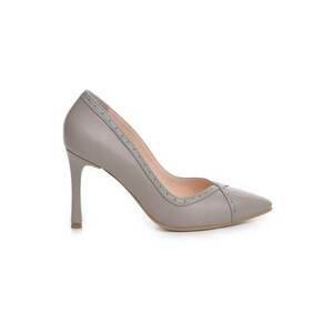 Pantofi stiletto piele naturala Grej Lila Melanie imagine