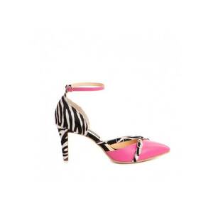 Pantofi stiletto piele naturala Roz Iza imagine
