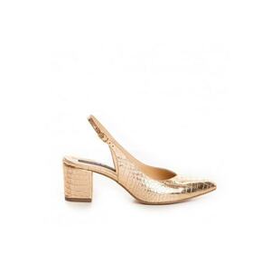 Pantofi cu toc gros piele Auriu Kate imagine