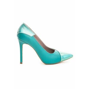 Pantofi stiletto piele naturala menta Selma imagine