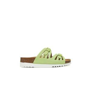 Papuci dama - model 1046 - piele naturala - verde pal imagine