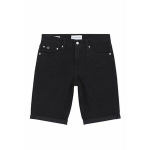 Bermude din denim cu terminatie rasucita - Negru imagine