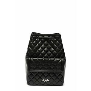 Rucsac de piele ecologica - cu aspect matlasat - Negru imagine