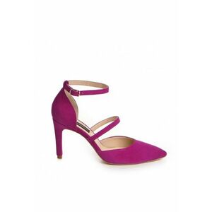 Pantofi stiletto piele naturala Magenta Crystal imagine