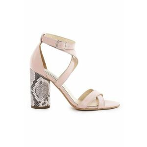 Sandale piele toc gros Rome Rose imagine