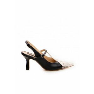 Pantofi stiletto piele naturala Negru Donna imagine