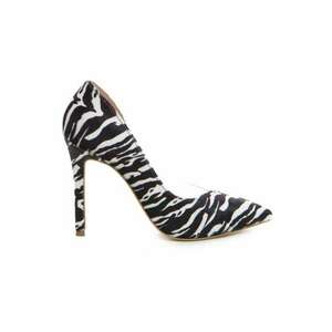 Pantofi stiletto piele naturala Alb Leila imagine
