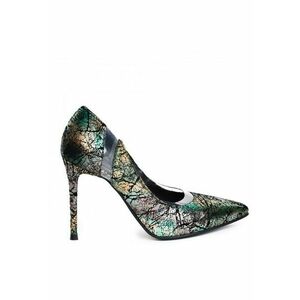 Pantofi stiletto piele naturala Verde Glamour imagine