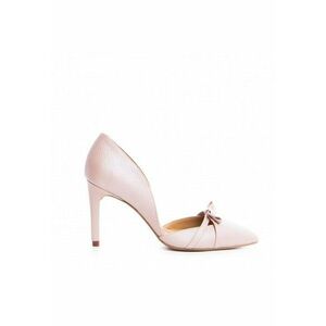 Pantofi stiletto piele naturala Rose Pudrat Tessa imagine