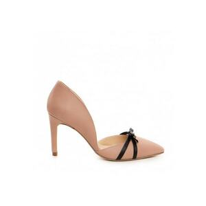 Pantofi stiletto piele naturala Bej Tessa imagine