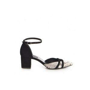 Pantofi cu toc gros piele Negru Adele - Marimea imagine
