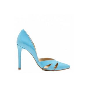 Pantofi stiletto piele naturala Bleu Cut Out imagine
