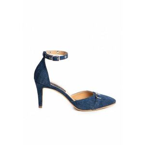 Pantofi stiletto piele naturala Bleumarin Fiore imagine
