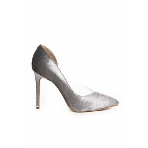 Pantofi stiletto piele naturala Gri Leila imagine