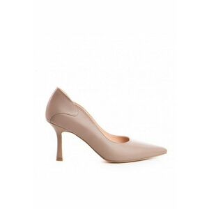 Pantofi stiletto piele naturala Grej Elise imagine