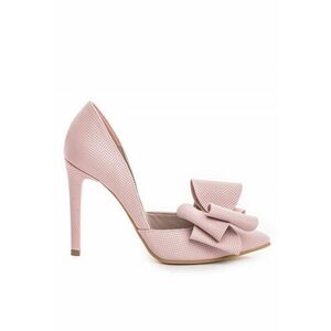 Pantofi stiletto piele naturala Rose cu funda - Marimea imagine