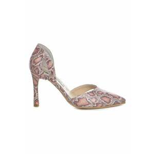 Pantofi stiletto piele naturala Beige Zaira imagine