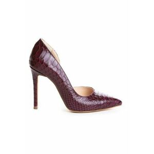 Pantofi stiletto piele naturala Visiniu imagine