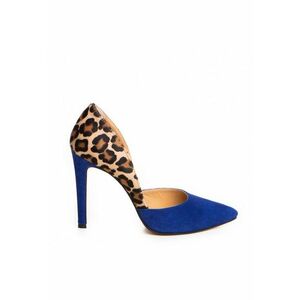 Pantofi stiletto piele naturala Albastru Print imagine