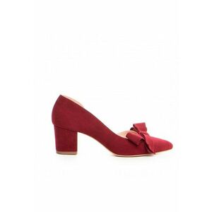 Pantofi stiletto piele naturala Visiniu Bow Cut imagine