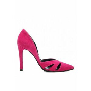 Pantofi stiletto piele naturala Fuchsia Cut Out imagine