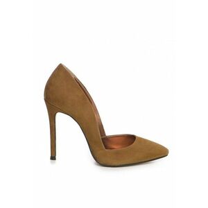 Pantofi stiletto piele naturala Camel imagine