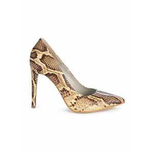 Pantofi stiletto piele naturala Galben imagine