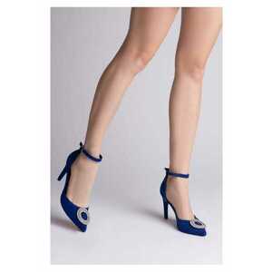 Pantofi Piele Naturala Dama Albastru Royal imagine