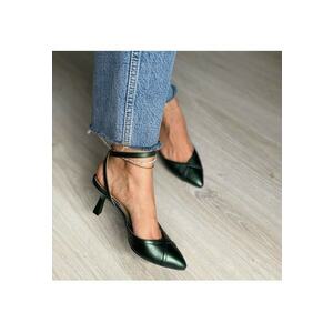 Pantofi stiletto piele naturala Verde Vivian imagine